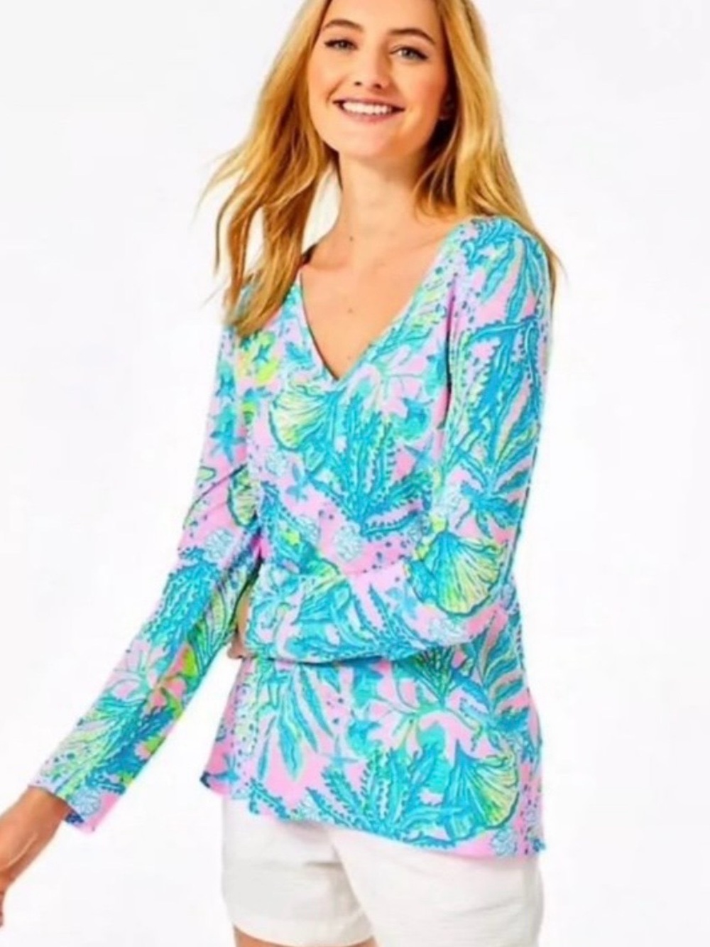 Lilly Pulitzer Etta Long Sleeve Top size XL